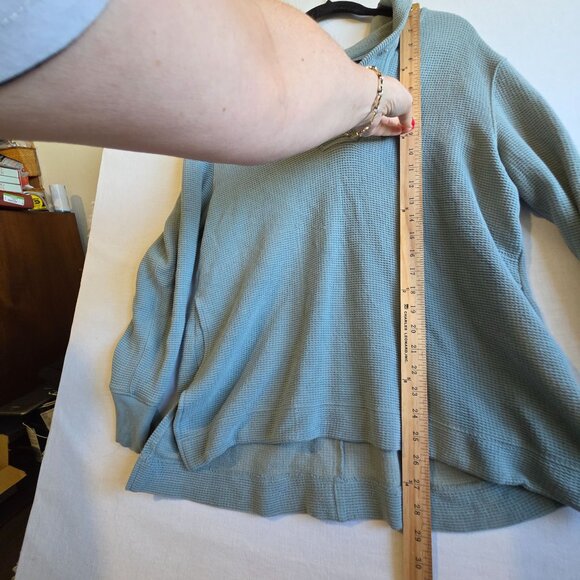 Athleta Hooded Pullover Sweater Womens Small Coastal Luxe Oversized Waffle-Knit - Picture 4 of 5